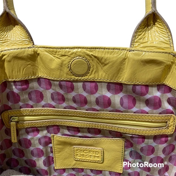 Sigrid Olsen - Large Yellow Patent Leather Tote, GUC - Picture 10 of 16